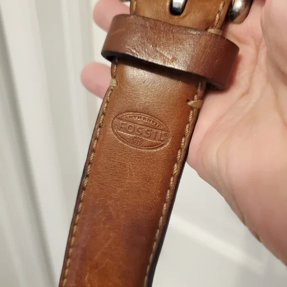 Fossil "Joe" Brown Leather Belt Size 38, Casual, Classic - Picture 7 of 13